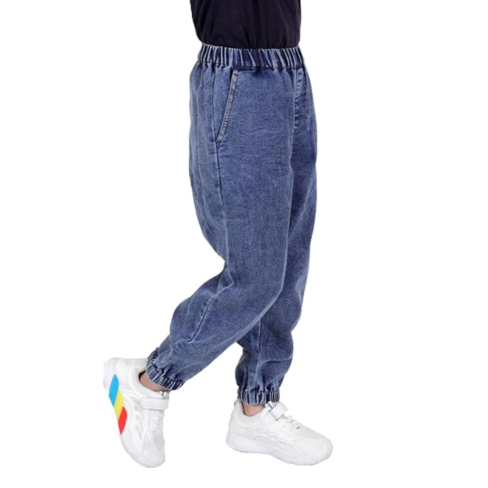 Girls Stretchable Denim Blue Pant - Image 2