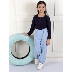 Girls Stretchable Denim Sky Blue Pant