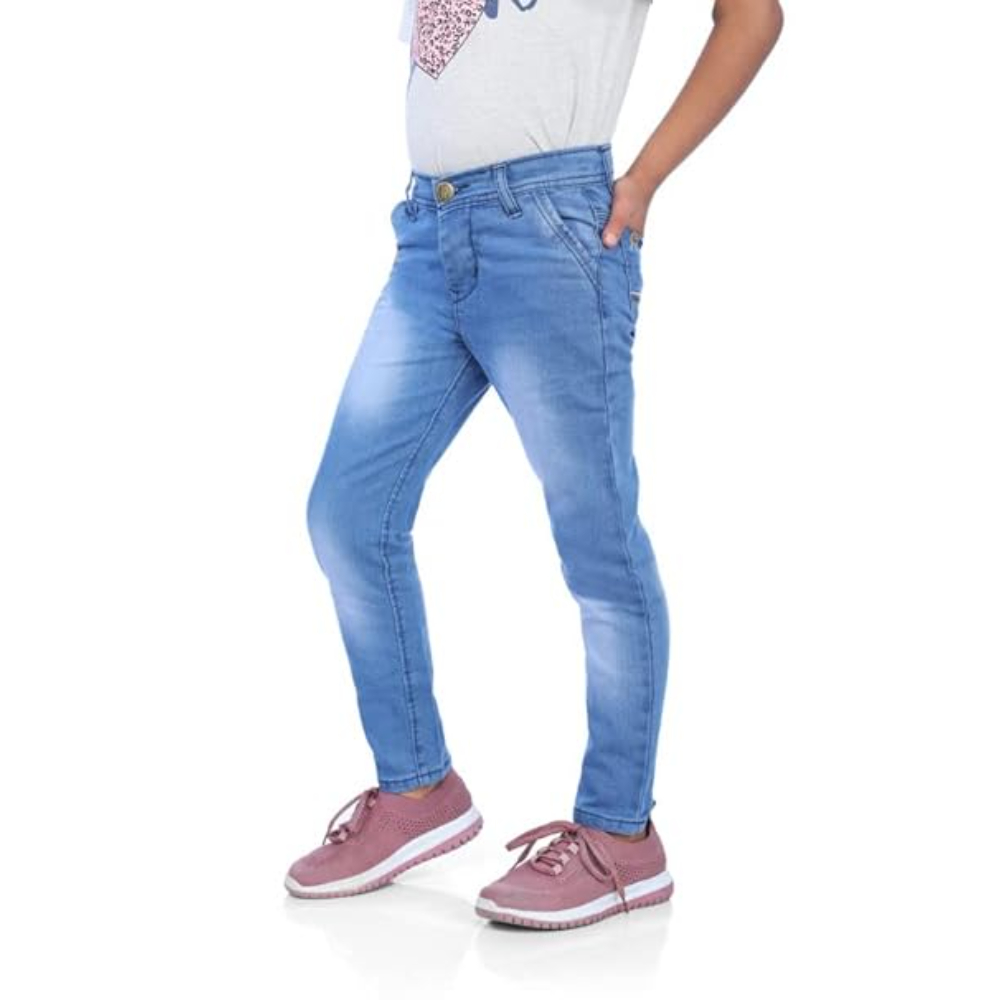 Girls Slim Fit Denim Light Blue Jeans - Image 3