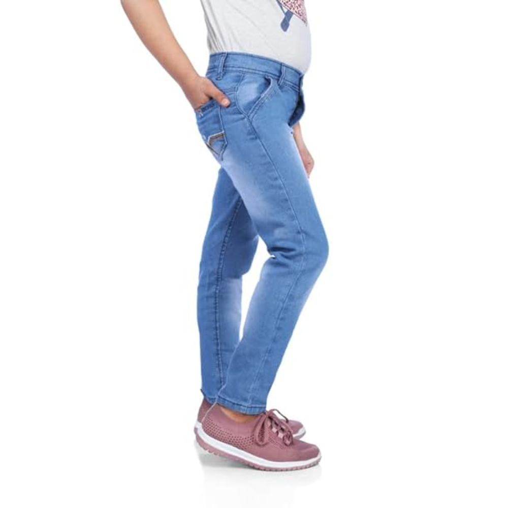 Girls Slim Fit Denim Light Blue Jeans - Image 2