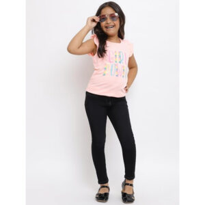 Girls Slim Fit Dark Black Jeans