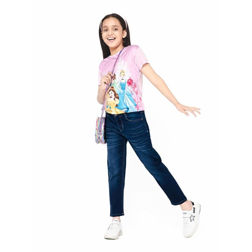 Girls Stretchable Denim Dark Navy Pant