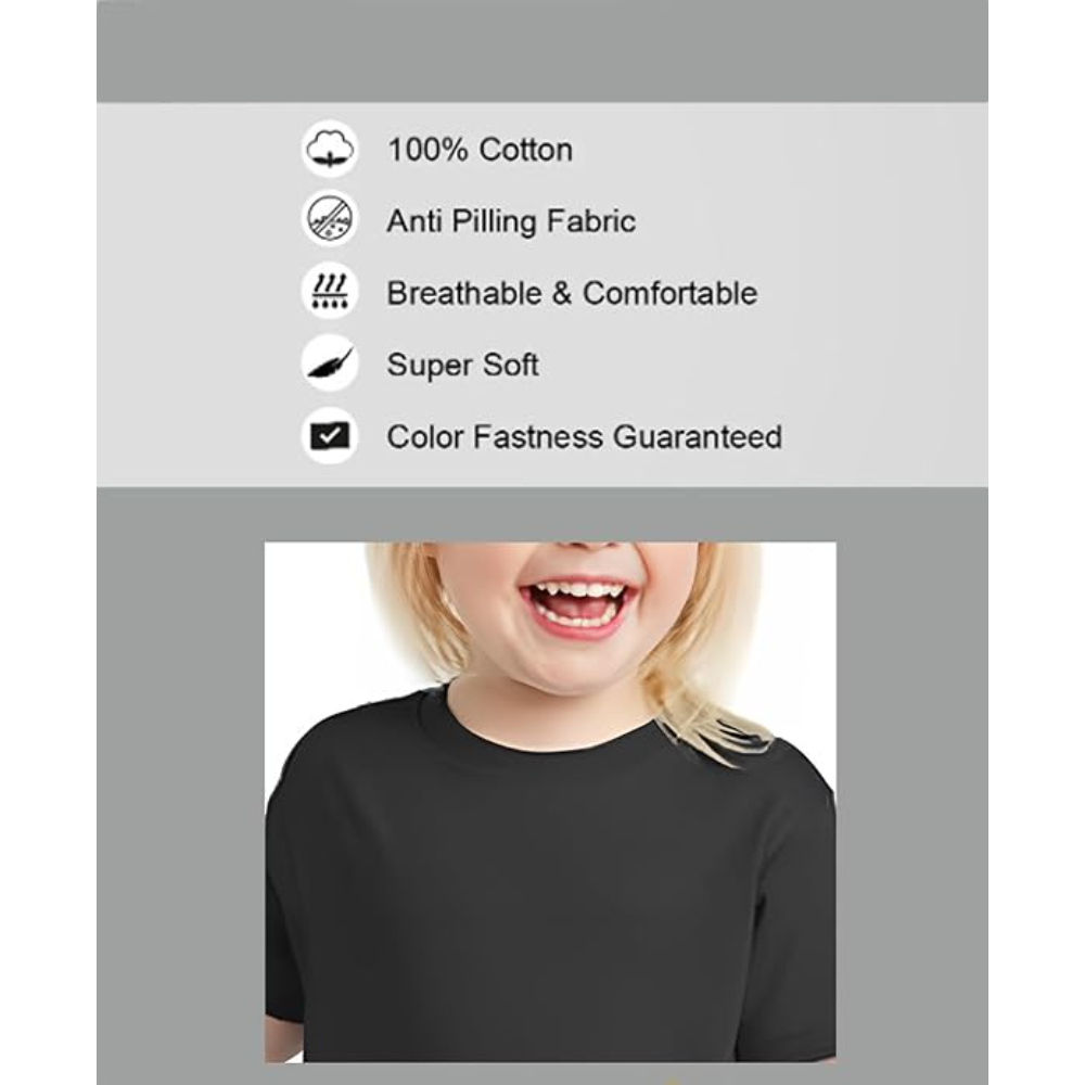 Girls Half Sleeves Black T-shirt - Image 3