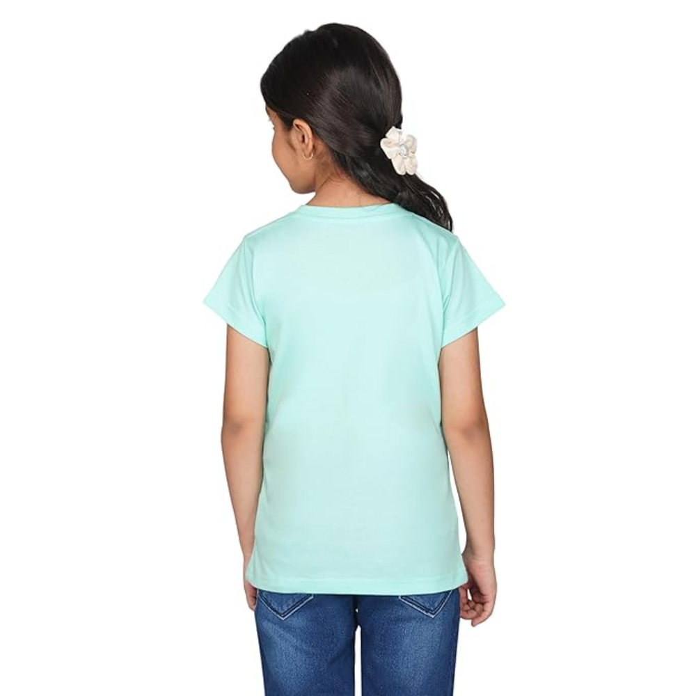 Girls Round Neck Ferozi T-shirt - Image 2