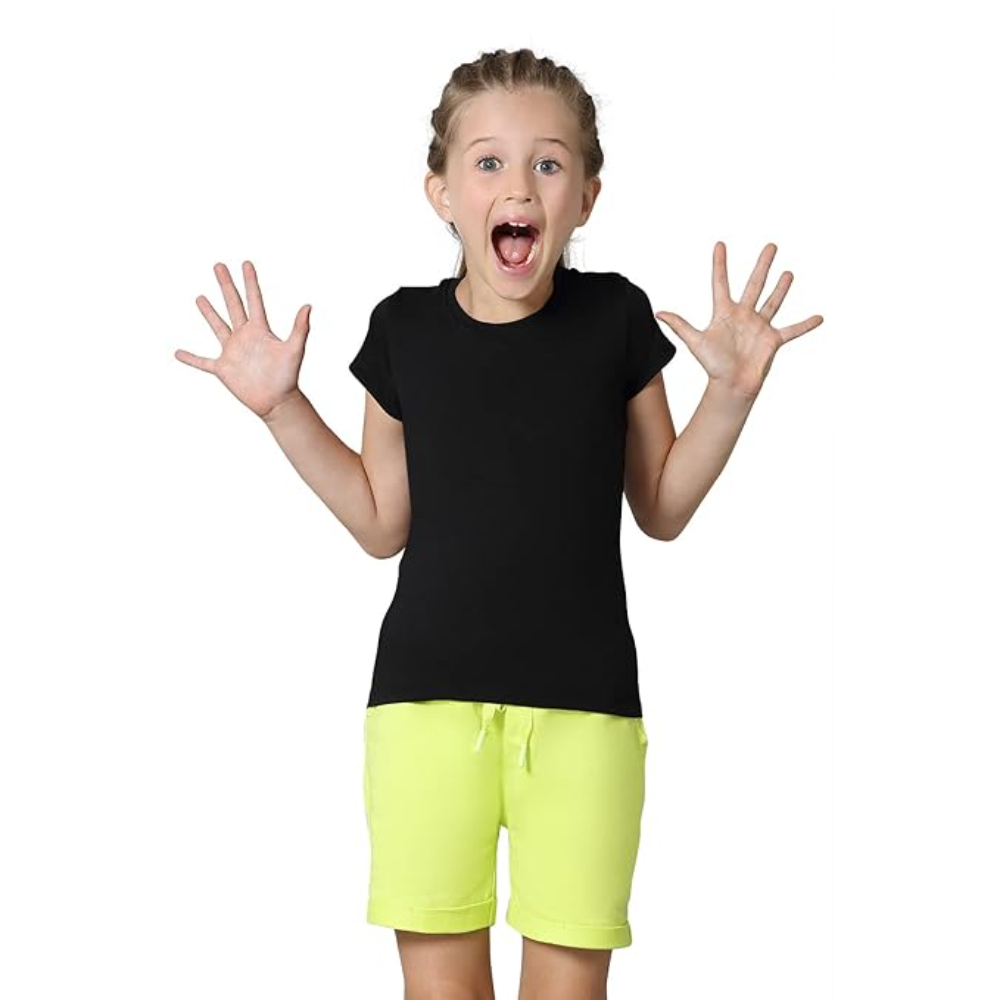 Girl's Relaxed Fit Black T-Shirt - Image 3