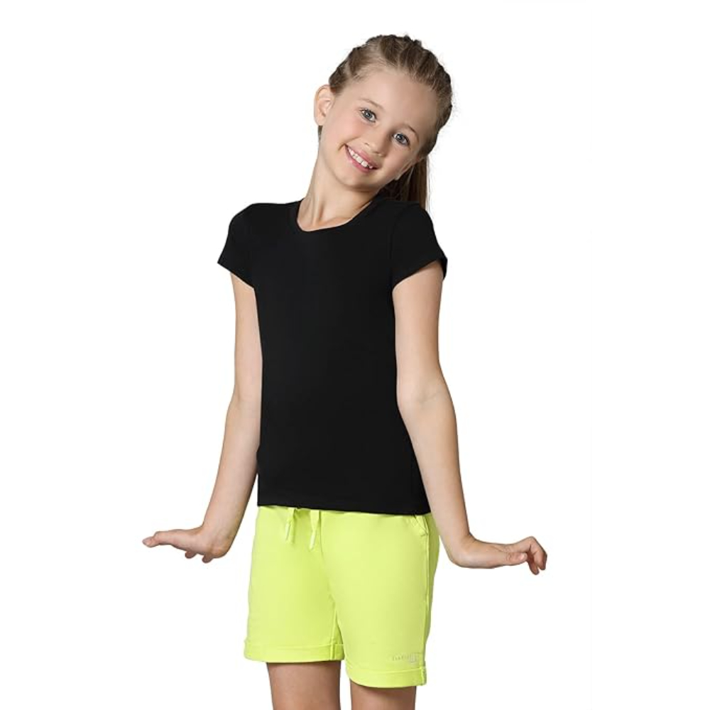 Girl's Relaxed Fit Black T-Shirt - Image 2