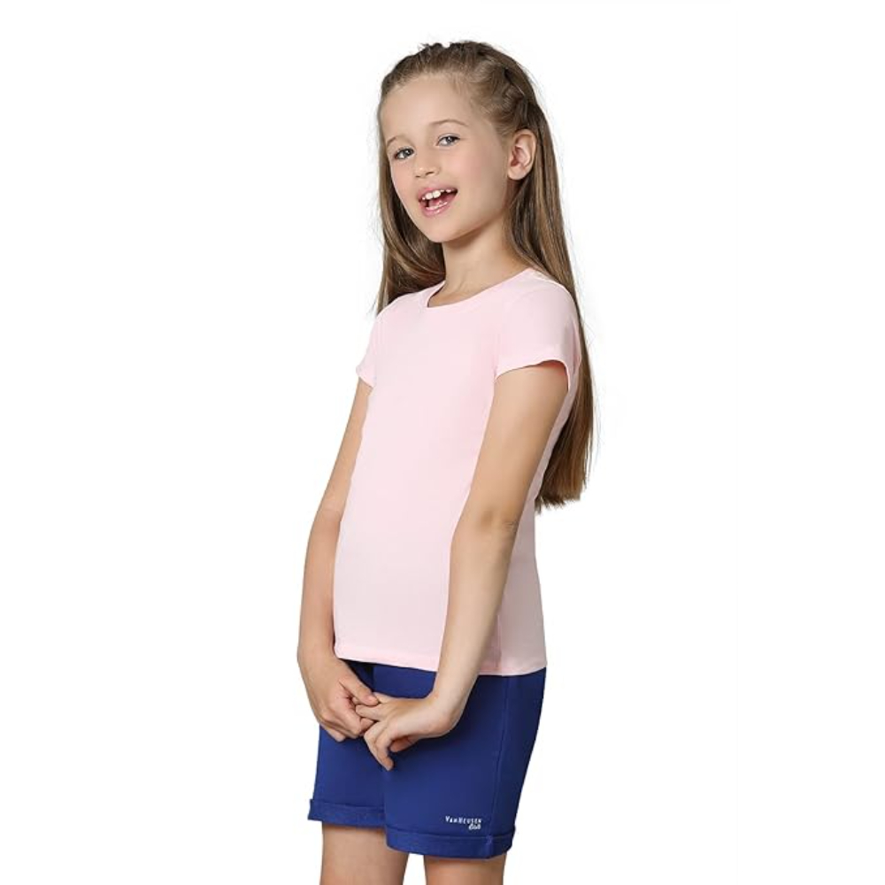 Girl's Relaxed Fit Light Pink T-Shirt - Image 2