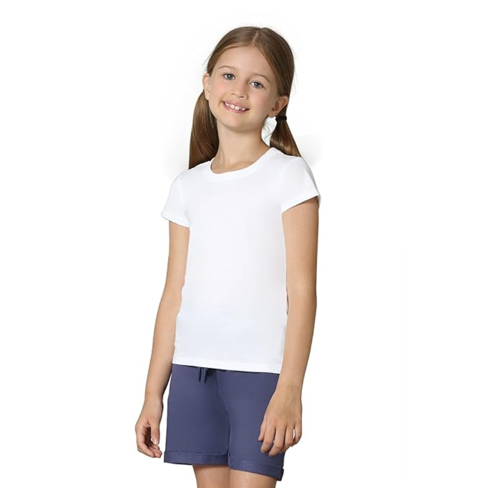 Girl's Relaxed Fit White T-Shirt - Image 2