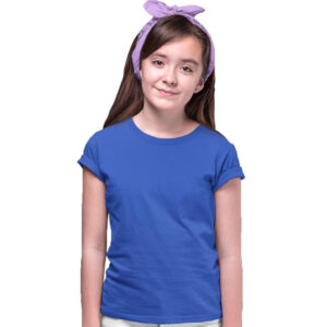 Girls Regular Fit Blue T-Shirt