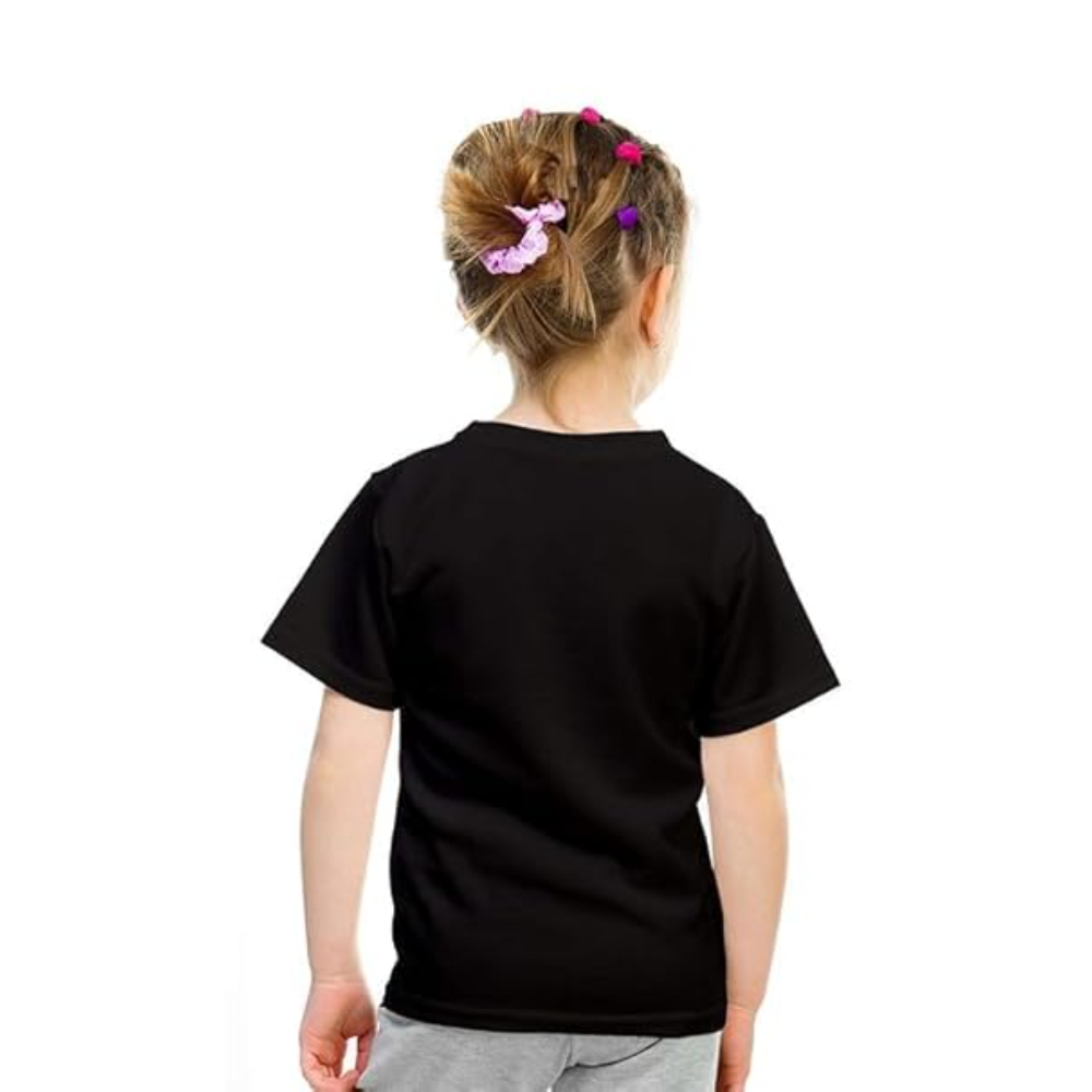 Girls Half Sleeves Black T-Shirt - Image 2