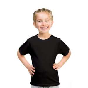 Girls Half Sleeves Black T-Shirt