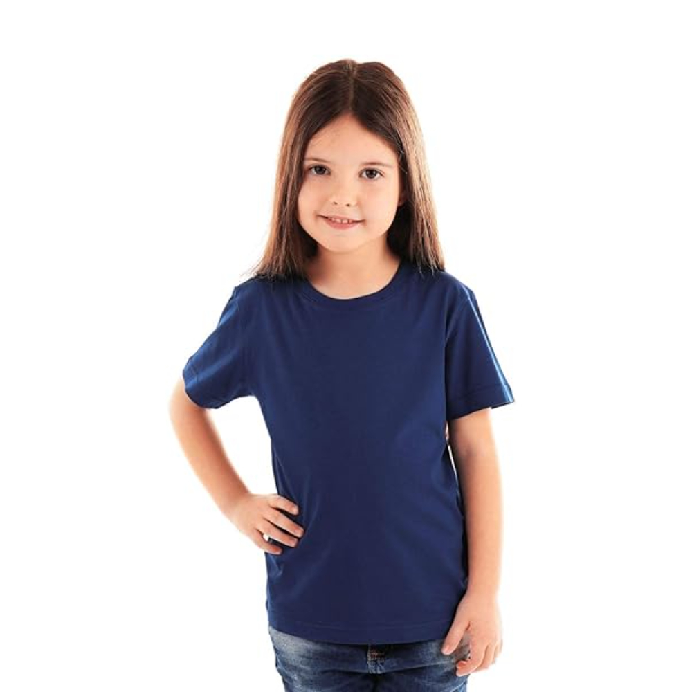 Girls Half Sleeves Navy Blue T-Shirt - Image 3
