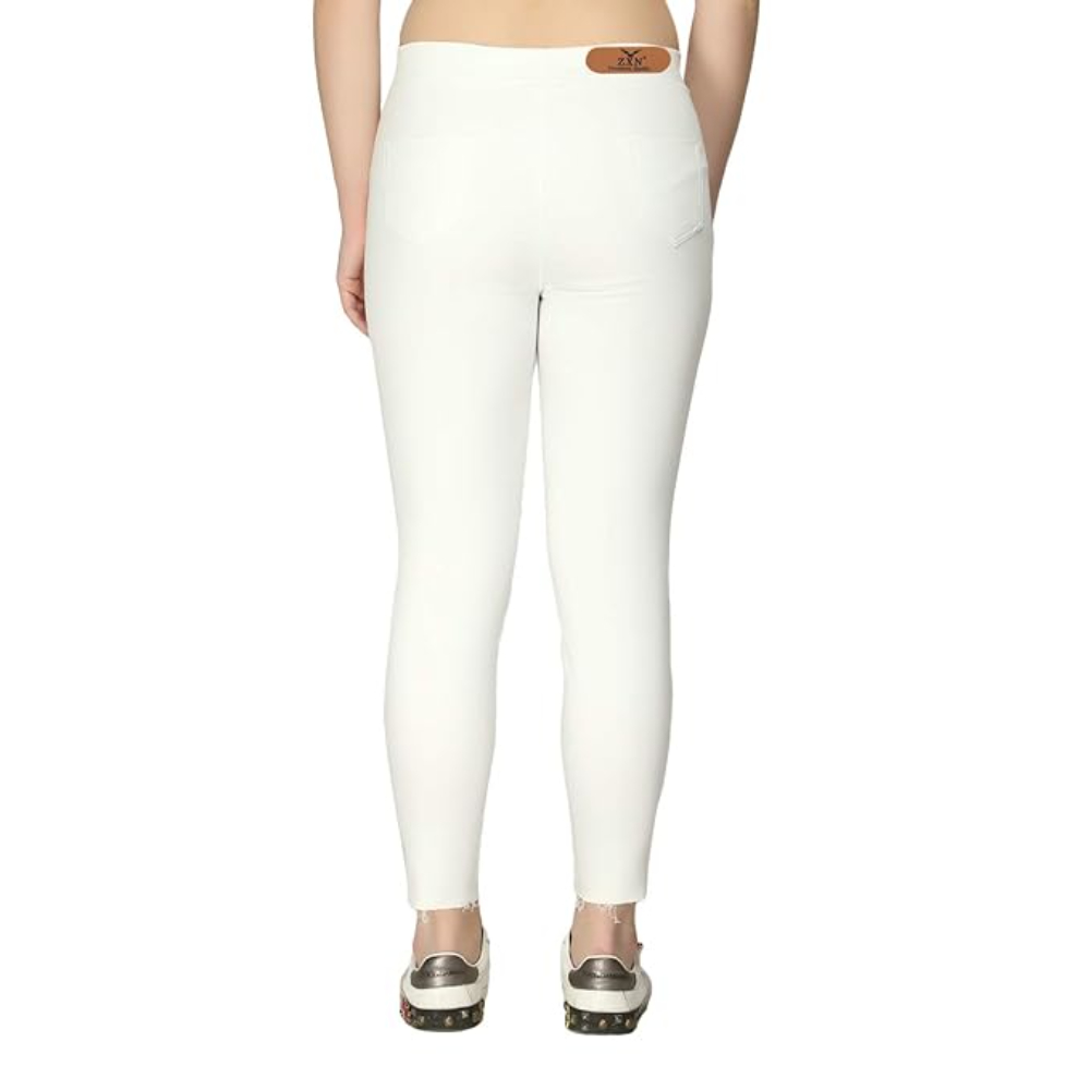 Clothing Women's Regular Fit White Jeans - Image 2