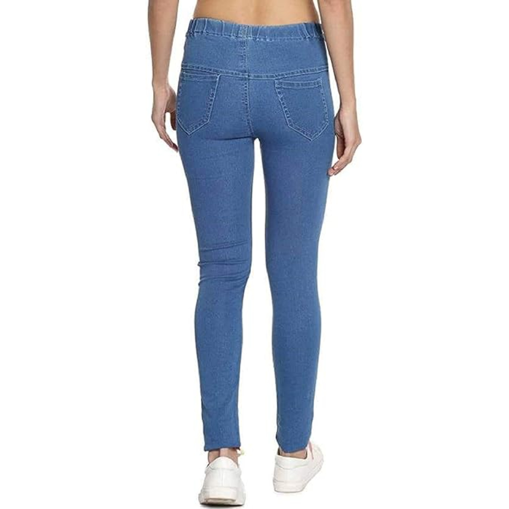 Classy Womens Blue Slim Fit Denim Stretchable Jeggings - Image 2