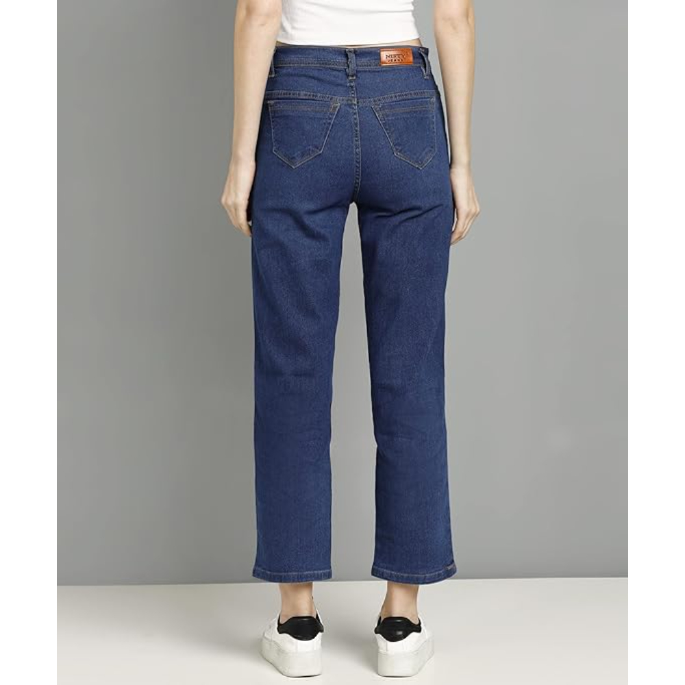 Blue Women's Denim Straight Fit Jeans - Image 2