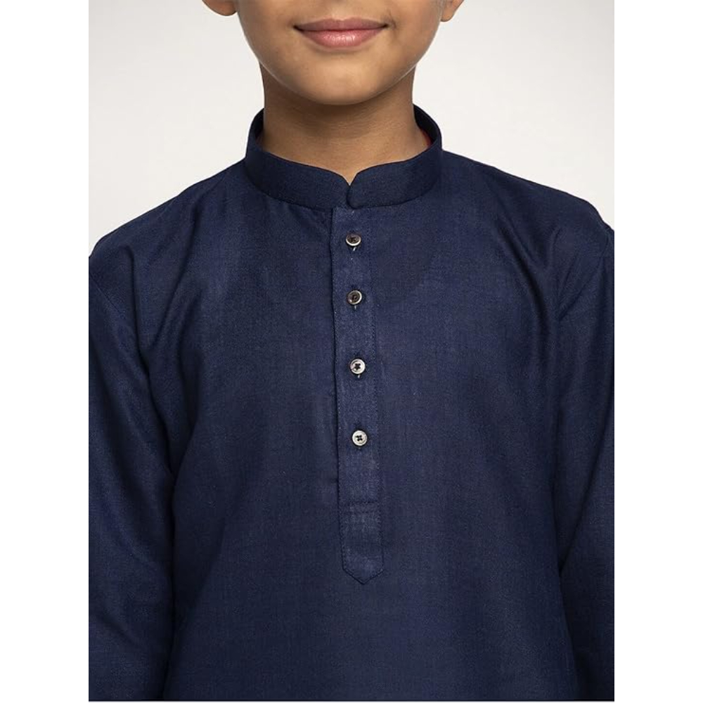 Boys Kids Plain Navy Colour Kurta - Image 2