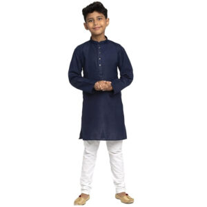 Boys Kids Plain Navy Colour Kurta