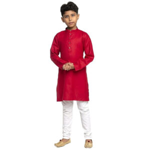 Boys Kids Plain Red Colour Kurta