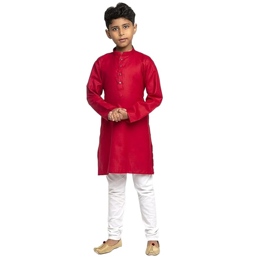 Boys Kids Plain Red Colour Kurta