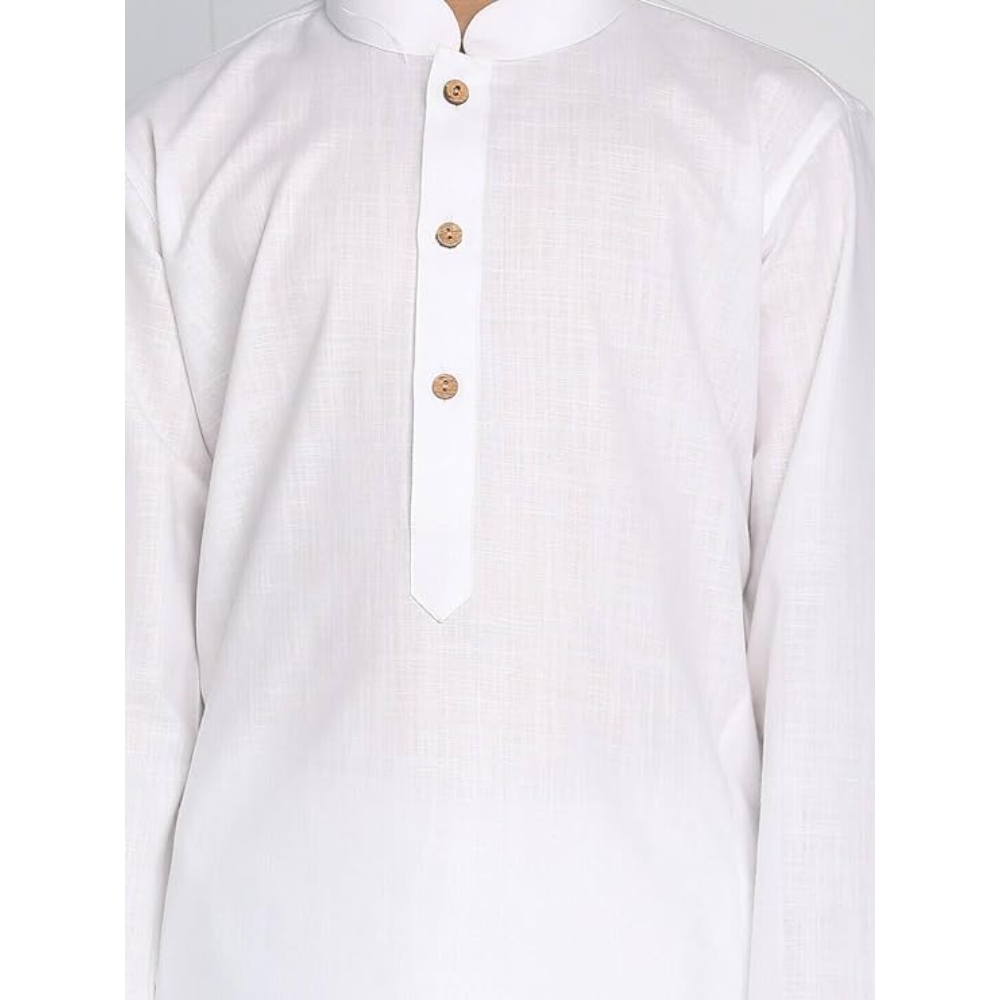 Boys Kids Plain White Colour Kurta - Image 2