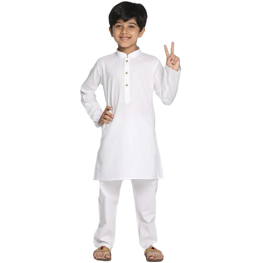 Boys Kids Plain White Colour Kurta