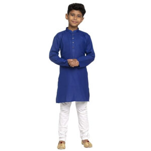 Boys Kids Plain Royal Blue Colour Kurta