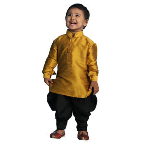 Boys Silk Multicolour Kurta and Dhoti Set