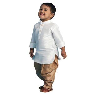 Boys Silk Multicolour Kurta and Dhoti Set