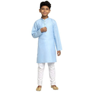 Boys Kids Plain Sky Blue Colour Kurta
