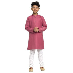 Boys Kids Plain Coral Colour Kurta