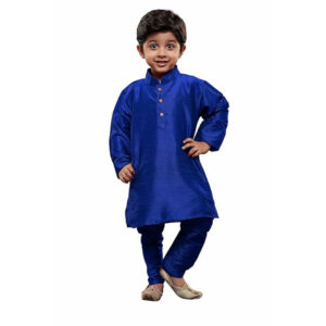 Boys Pure Cotton Blue Kurta Pyjama Set