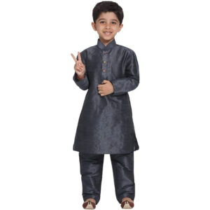 Boys Pure Cotton Slate Kurta Pyjama Set