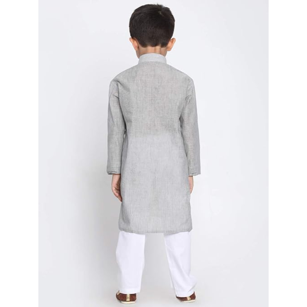 Boys Multicolour Cotton Kurta Pyjama Set - Image 2