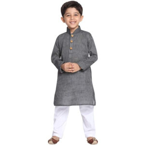 Boys Multicolour Cotton Kurta Pyjama Set