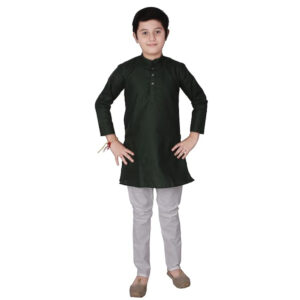 Cotton Kurta Pyjama Set for Boys, Green