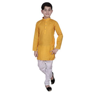 Cotton Kurta Pyjama Set for Boys, Yellow