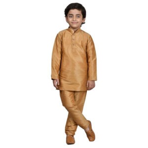 Kurta Pyjama Fawn Set For Kids & Boys