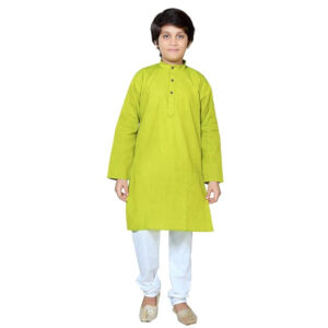 Boys Ethnic Wear Cotton Light Green Kurta Pajama Set