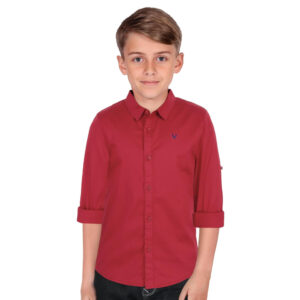 Plain Red Colour Boy's Shirt