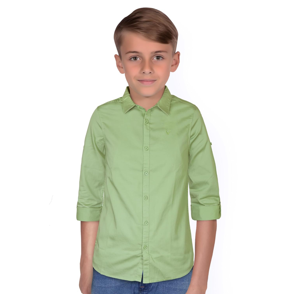 Plain Light Green Colour Boy's Shirt