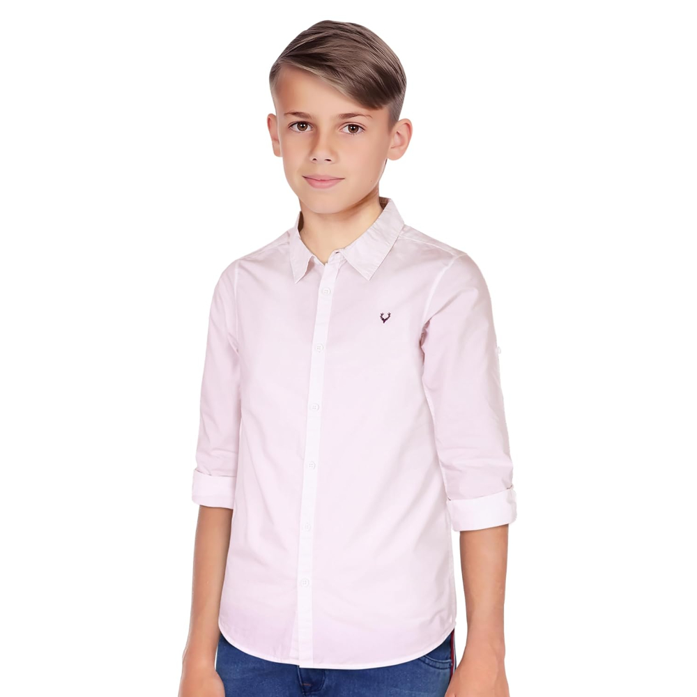 Plain Pink Colour Boy's Shirt - Image 3