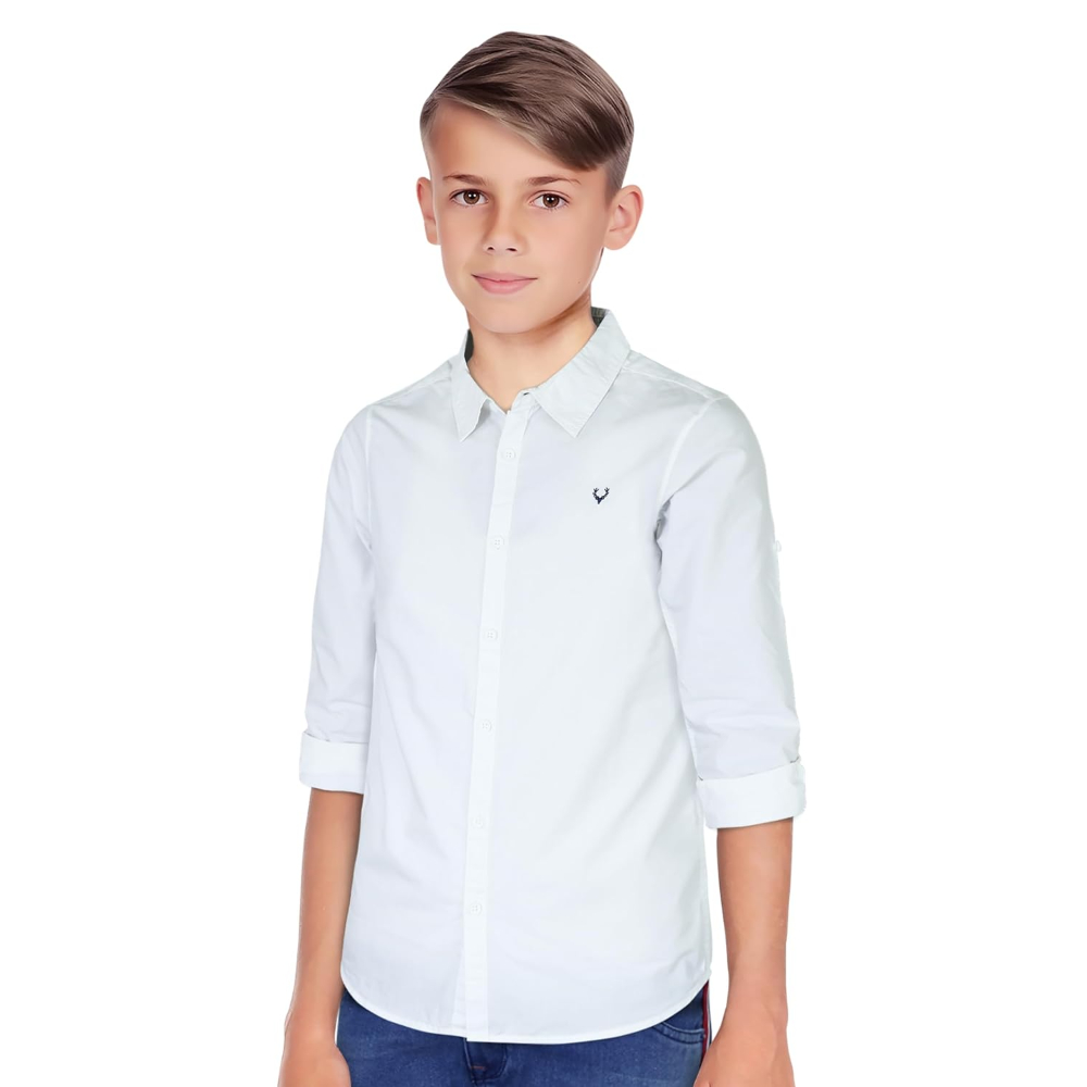 Plain White Colour Boy's Shirt - Image 2