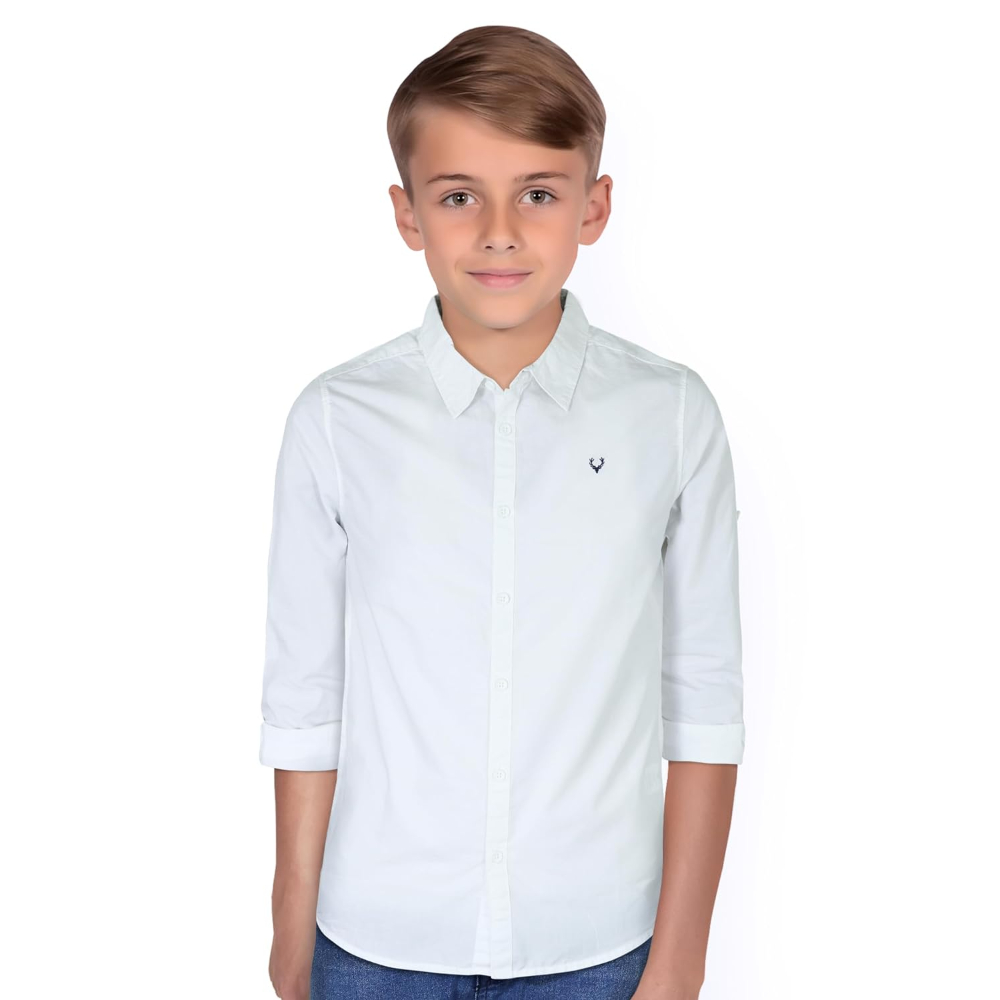 Plain White Colour Boy's Shirt