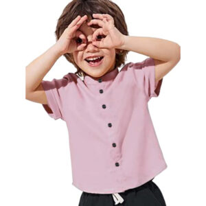 Plain Baby Pink Kids Shirt for Boys