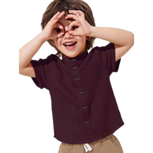 Plain Maroon Kids Shirt for Boys