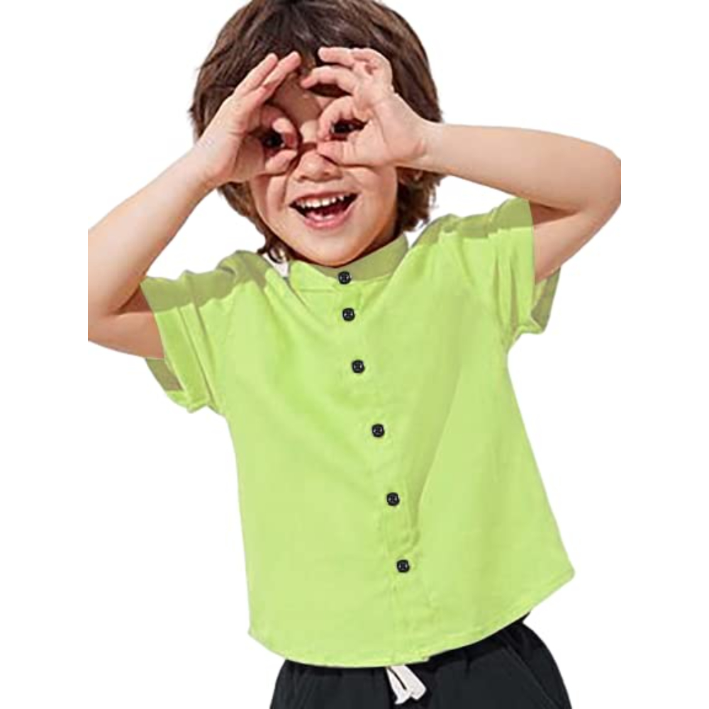 Plain Pista Green Kids Shirt for Boys