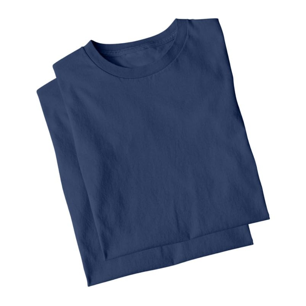 Kids Unisex Round Neck Cotton Navy BlueT-Shirt - Image 2