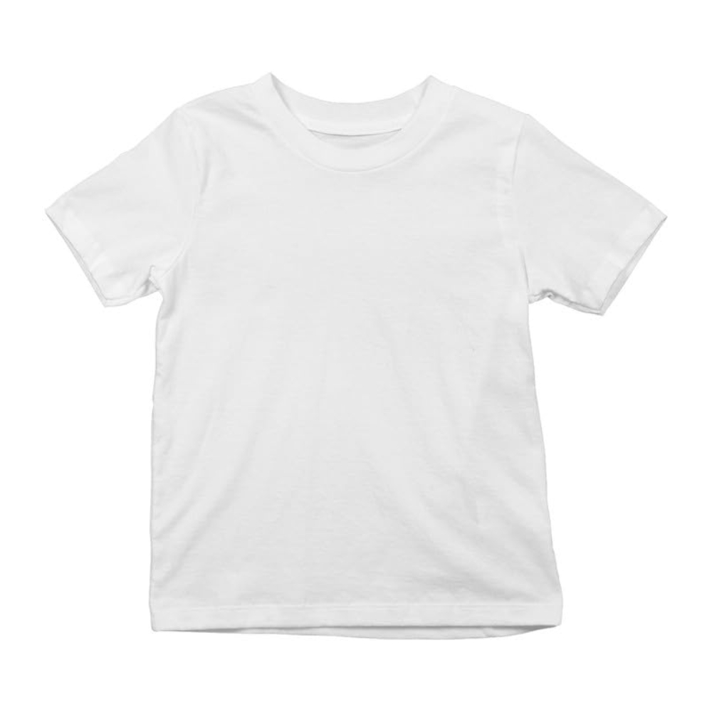 Kids Unisex Round Neck Cotton White T-Shirt - Image 3