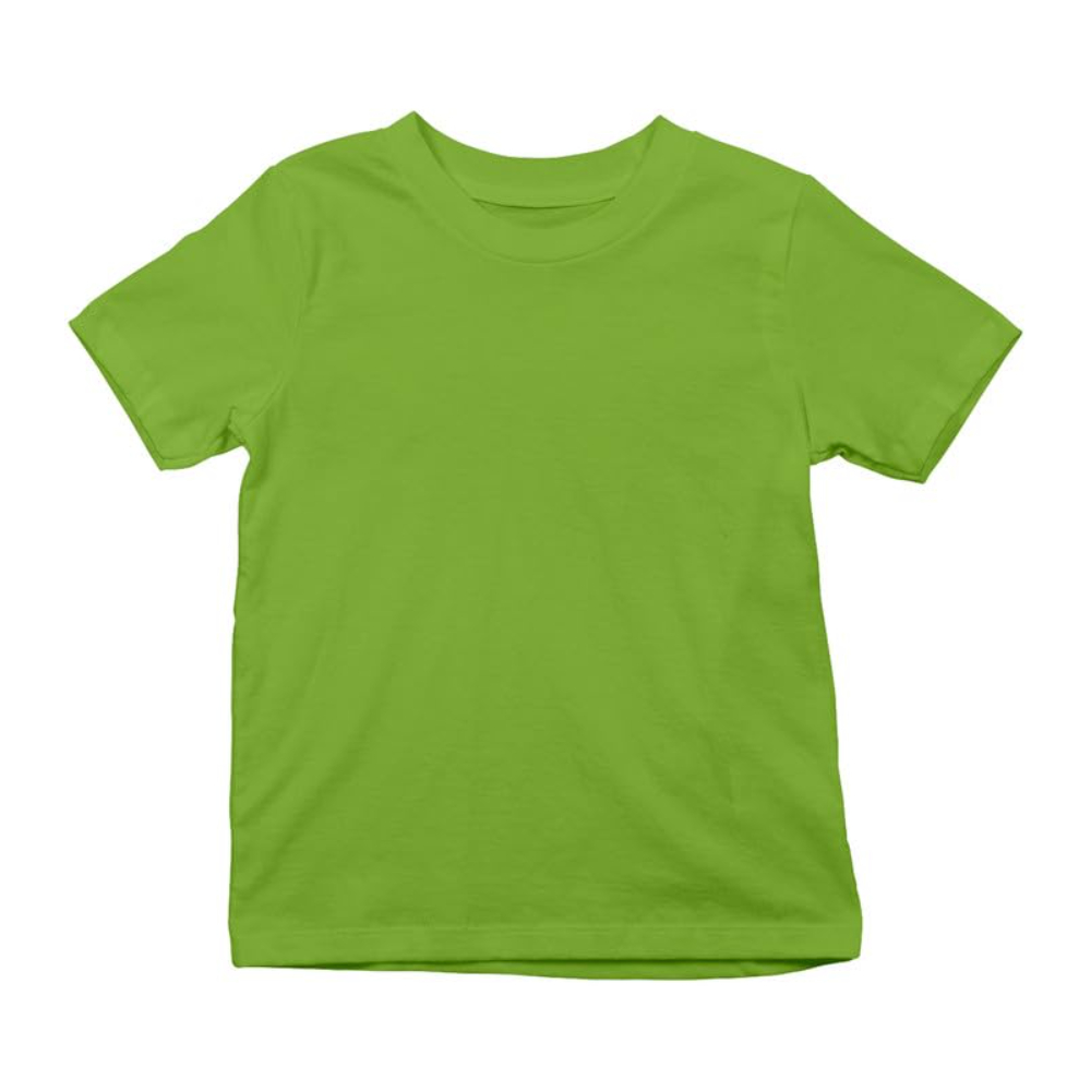 Kids Unisex Round Neck Cotton Green T-Shirt - Image 3