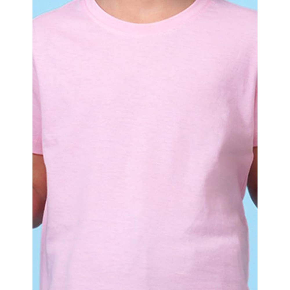 Boys Solid Half Sleeves Pink T-Shirt - Image 2